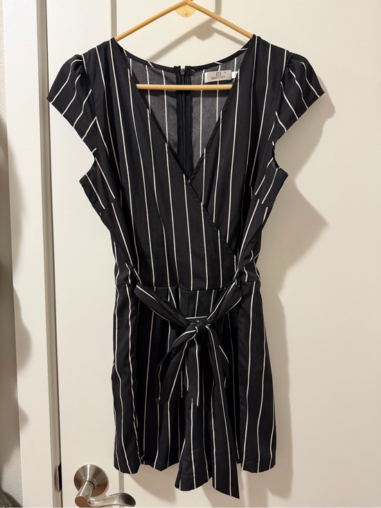Vero Moda Pants - Black & White Striped Romper